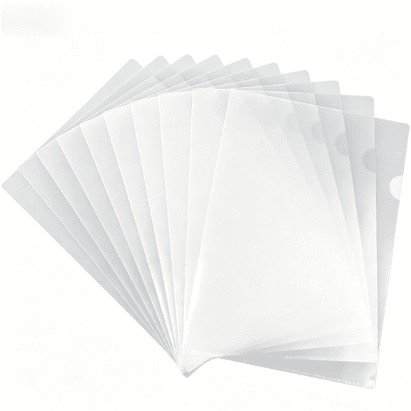 12 Pack Clear Document Folder Project Pockets, Plastic File Folders Letter Size, Clear Sleeves for Paper Protector 8.6 X 12.2, Presentation Folders Report Covers