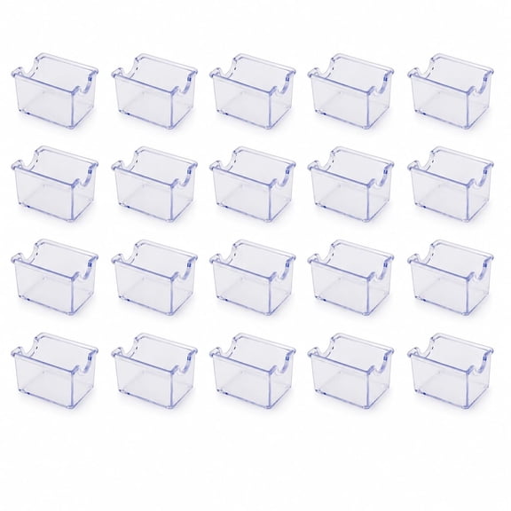 12 Pack Clear Hangable Plastic Storage Caddy, Sugar Packet Tea Bag Creamer Packet Organizer Bin for Countertop Coffee Station Pantry Storage