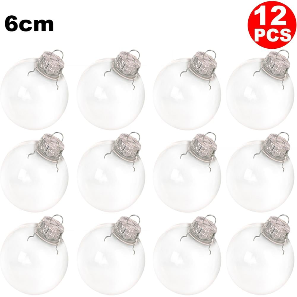 12 Pack Clear Ornaments for Crafts Fillable, Clear Ornament Balls DIY