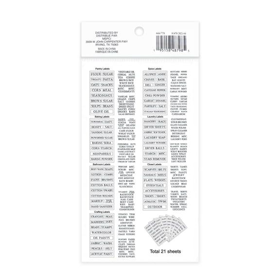 Recollections Clear Rectangle Household Label Stickers, 12 Pack