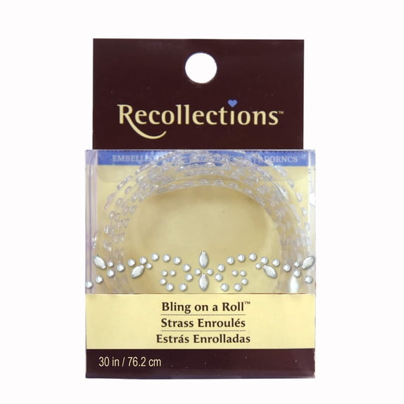 Recollections Clear Rhinestones Bling on a Roll, 12 Pack