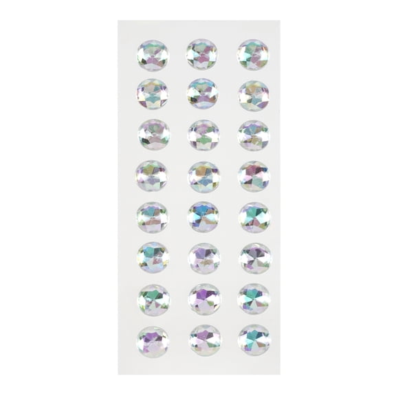 Recollections Clear Round Rhinestone Stickers, 12 Pack