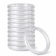 thumbnail image 1 of 12 Pack Shower Curtain Rings Hooks Plastic Snap Closure Easy Glide Rust Free Fits All Standard Shower Rods Clear, 1 of 6