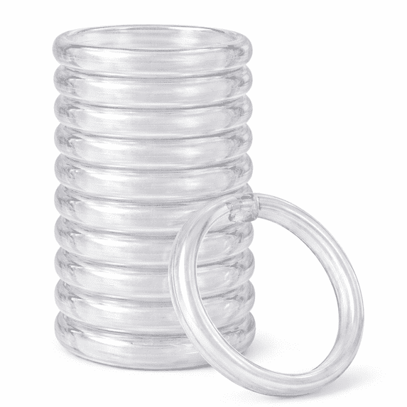 12 Pack Shower Curtain Rings Hooks Plastic Snap Closure Easy Glide Rust Free Fits All Standard Shower Rods Clear