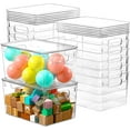 thumbnail image 1 of 12 Pack Clear Storage Bins with , 7 Quart Stackable Storage Boxes for Storage and Organization, Plastic Storage Containers with , Plastic Bins with Handles for Office, Bedroom, Study Room, 1 of 16