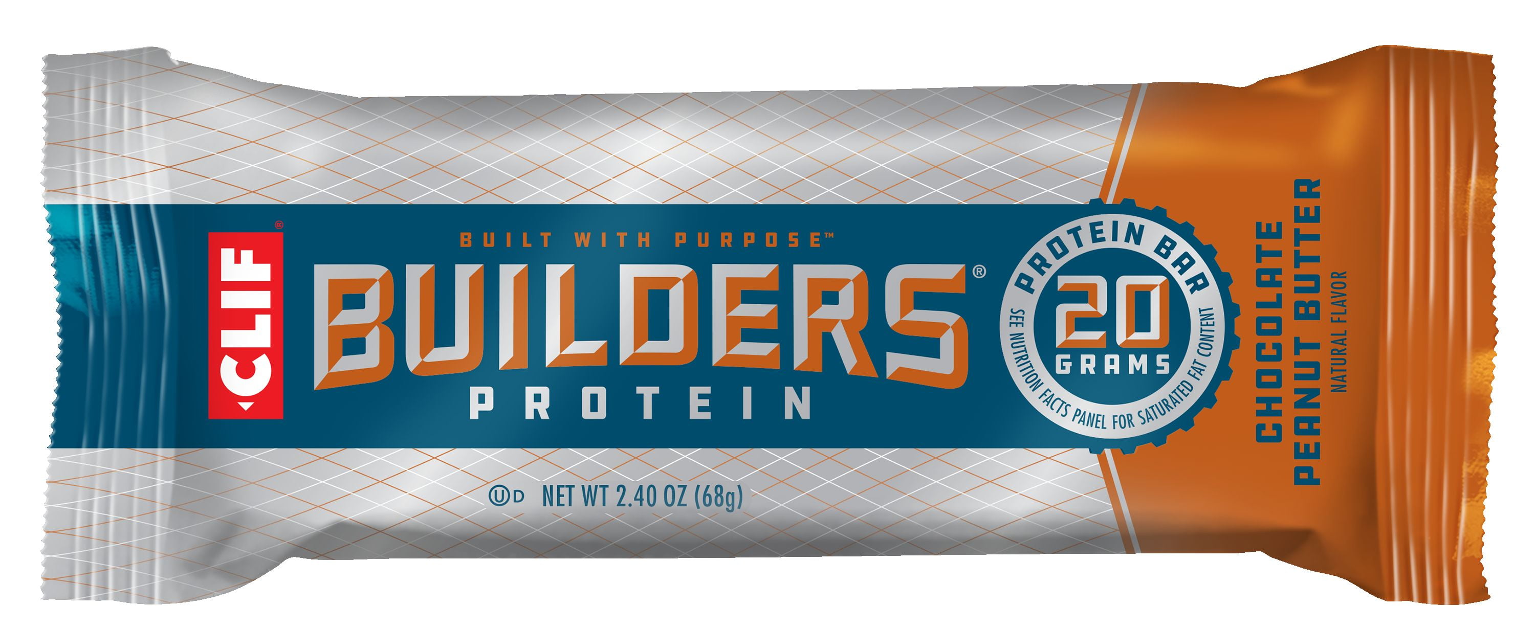 (12 Pack)Clif Bar Builders Protein Bar, Chocolate Peanut Butter, 20G Protein, 2.4 Ounce Bar, 1 Count (Now Gluten Free)