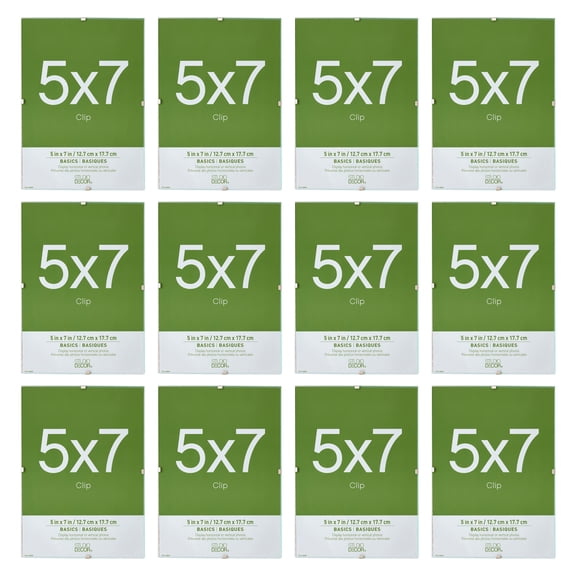 Studio Decor Clip 5" x 7" Frame, Basics, 12 Pack