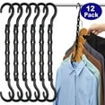 thumbnail image 1 of 12 Pack Closet Organizers and Storage, Hangers Space Saving for Closet Organization, Clothes Hanger Organizer Space Saver College Dorm Room Essentials, 1 of 9