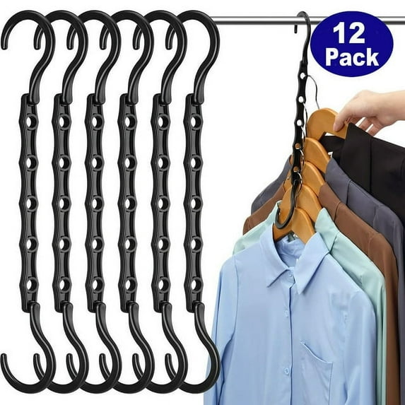 12 Pack Closet Organizers and Storage, Hangers Space Saving for Closet Organization, Clothes Hanger Organizer Space Saver College Dorm Room Essentials