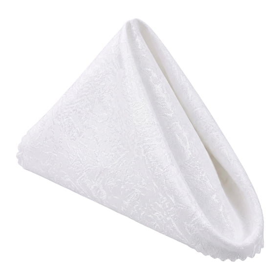 12 Pack Cloth Napkins, Jacquard Washable and Reusable Table Dinner Napkins for Restaurant, Weddings, Event and Parties White 19x19inch