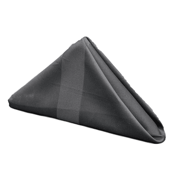 12 Pack Cloth Table Napkins / Linens - 50/50 Satin Band 20 Inch x 20 Inch - Black