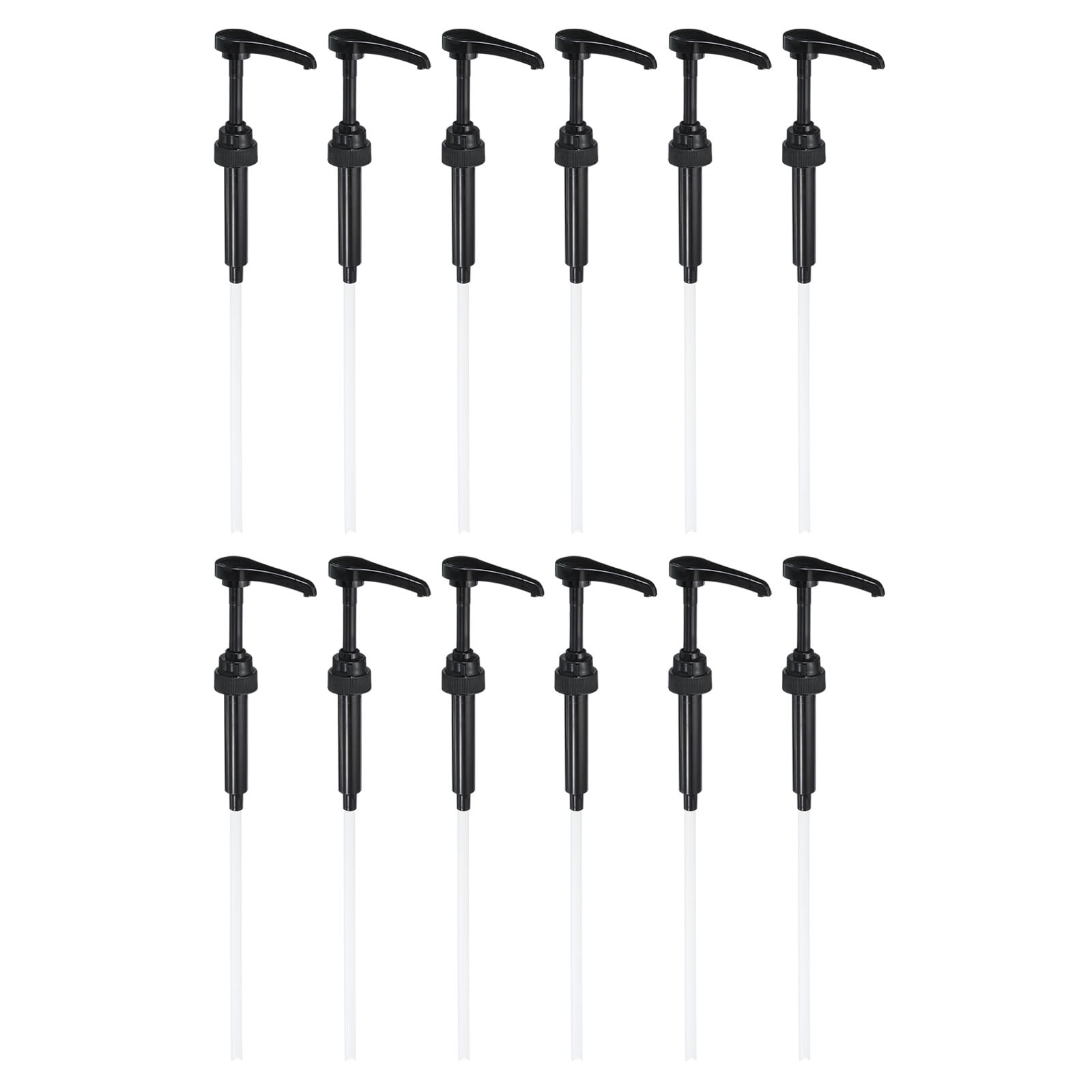 12 Pack Coffee Syrup Pump Dispenser Fit 750ml Bottles, No Dripping, for Home Coffee Bar Drinking Mix, Black