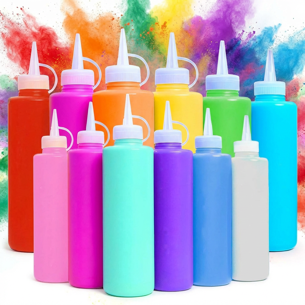 12 Pack Color Run Powder Squeeze Bottles Set, 6 Pack 24oz with 6 Pack ...