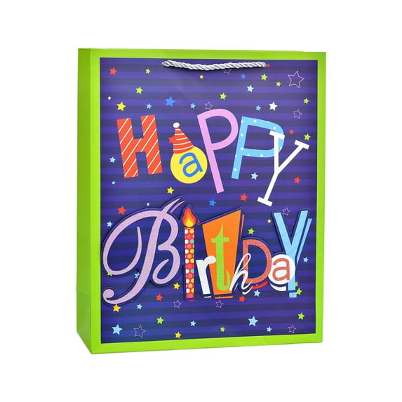 12-Pack Colorful 3D Birthday Gift Bags, Reusable Decorative Tote Bags, Gift Bag Tote Party Festive Party Favor Bags for Birthday Presents Holiday Celebrations, B, 1pc