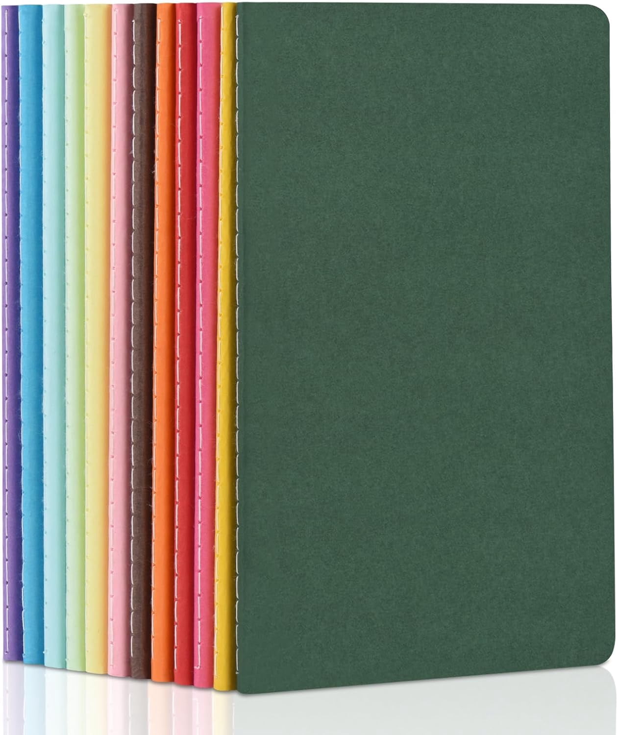 12 Pack Colorful Blank Notebooks Bulk, A5 Journals with Colors, 60 Pages/30 Sheets, 8.3x5.5 Inch, Plain Paper, Travel Writing Journal for Work & School