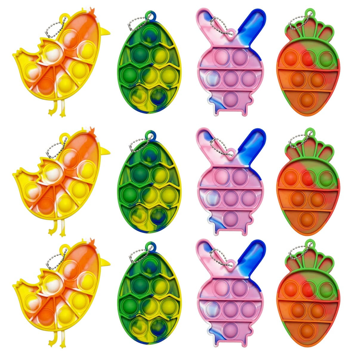 12 Pack Colorful Mini Easter Novelty Fidget Toys for Kids Boys Girls Toddlers Easter Basket