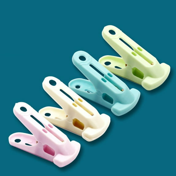 12-Pack Colorful Non-Slip Clothespins with Storage - Practical Plastic Clips for Drying Clothes Securely on The Line