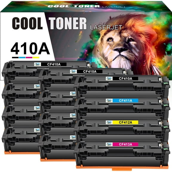 12-Pack Compatible Toner Replacement for HP CF411A CF412A CF413A Color LaserJet Pro MFP M477fnw M477fdn M477fdw M377dw, M452dw M452nw M452dn Printer 3x Black, 3x Cyan, 3x Magenta, 3x Yellow