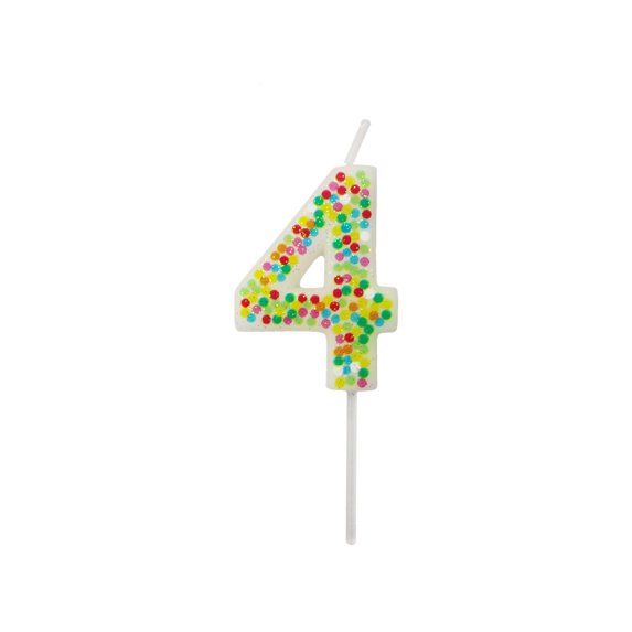 12 Pack: Confetti Number Birthday Candle by Celebrate It