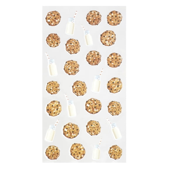 Recollections Cookies & Milk Puffy Stickers, 12 Pack