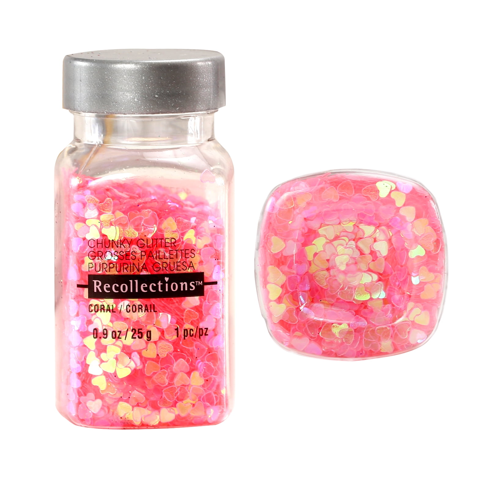 Recollections Coral Hearts Super Chunky Glitter, 12 Pack