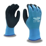 12-Pack of Cordova 3988BL Cold Snap Thermo Work Gloves, Two-Ply, Blue Polyester Shell, Brushed Acrylic Terry Lining, Blue Latex Full Coating, Gray Sandy Latex Palm Coating, Large