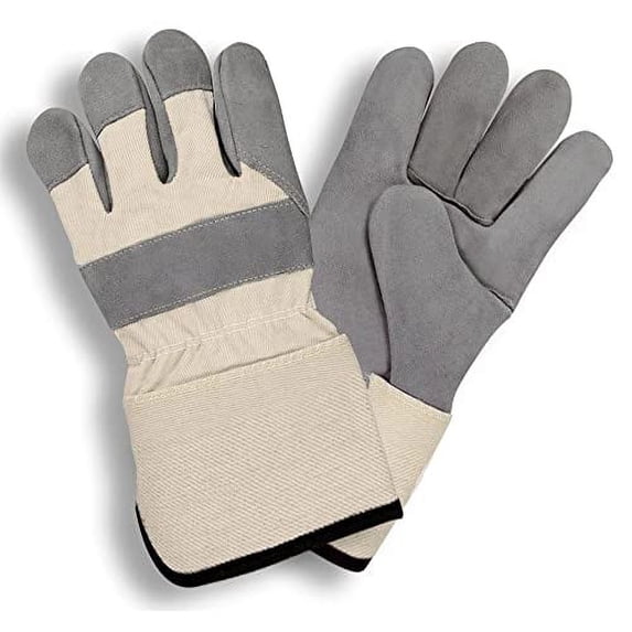 12-Pack of Cordova 7510AL Premium Work Gloves, Double Chrome Tanned, Heavy Side Split Leather, White Canvas Back, Rubberized Gauntlet Cuff, Aramid Sewn, Large