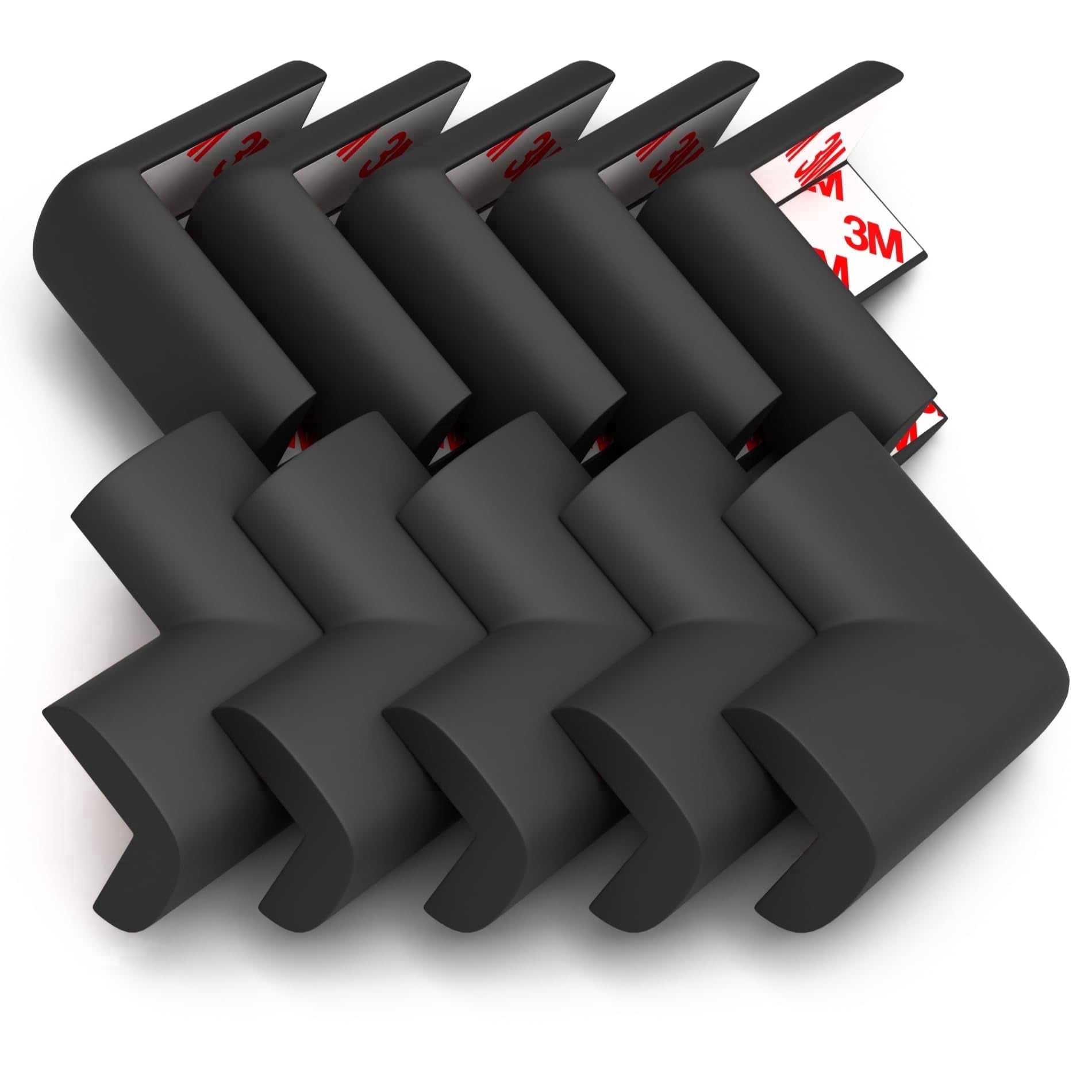 Komfortology Black Foam Corner Protectors, 12 Count with 3M Adhesive