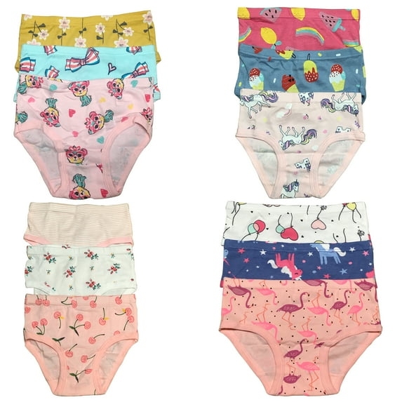 12-Pack Cotton Briefs for Fashion-Forward Toddlers and Little Girls, Sizes 2T-7T - B&Q