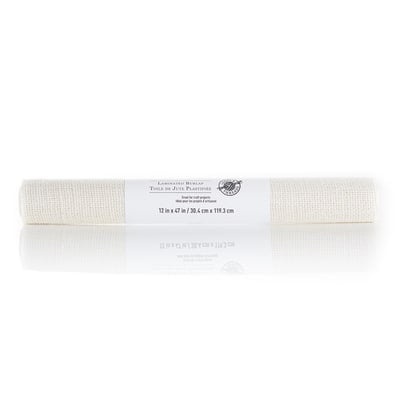 12 Pack: Cream Laminated Burlap Fabric Roll by Loops & Threads
