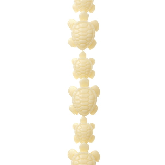 Bead Landing Cream Reconstituted Quartzite Turtle Beads, 12 Pack