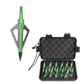 12 Pack Crossbow Broadheads 3 Blades Arrow Tips Archery Broadheads with Storage Box for Hunting and Shooting Game