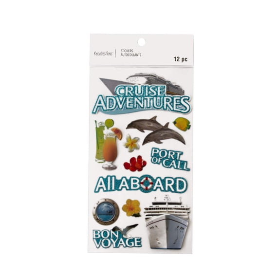 Recollections Cruise Adventures Stickers, 12 Pack