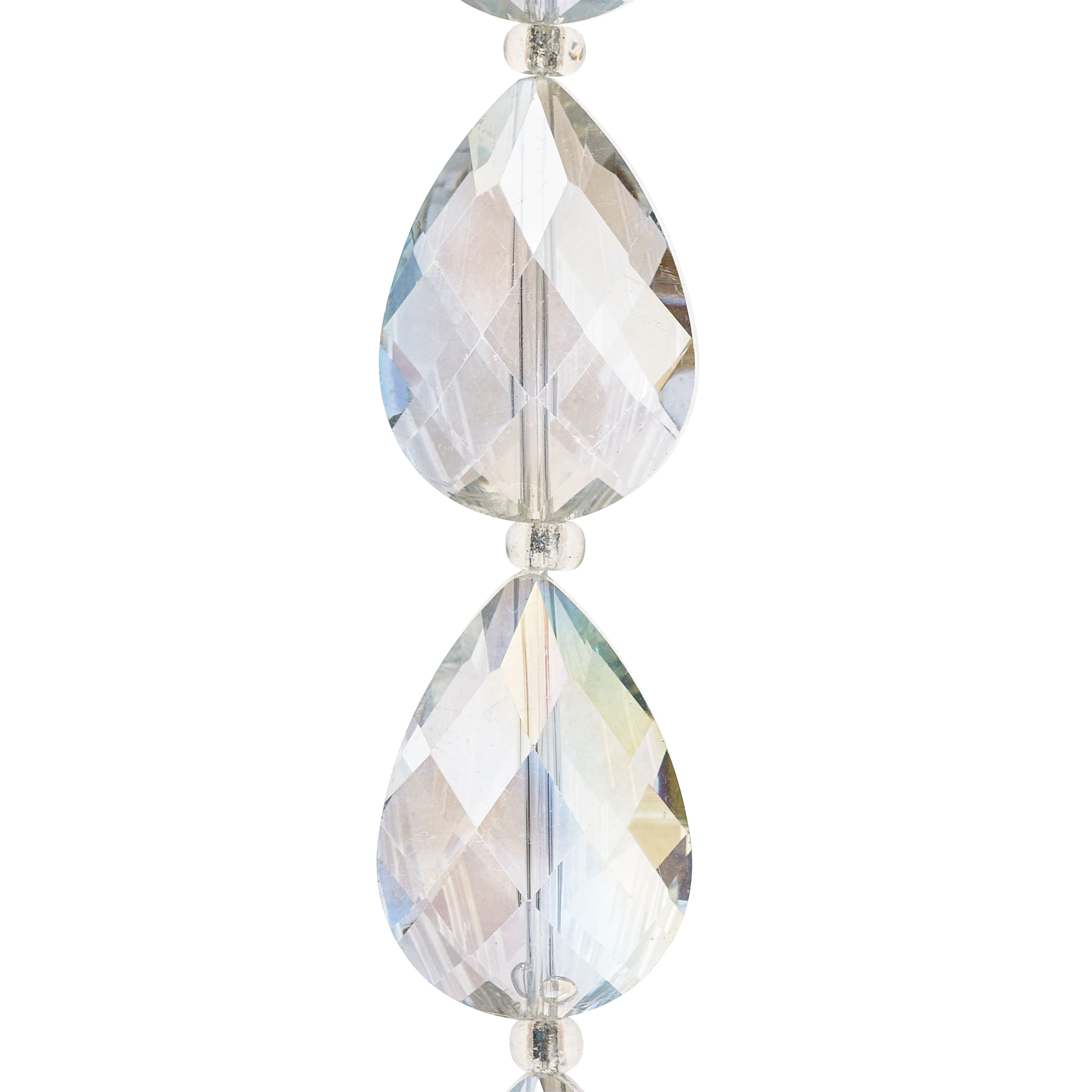12 Pack: Crystal Glass Teardrop Beads, 25mm by Bead Landing™ 