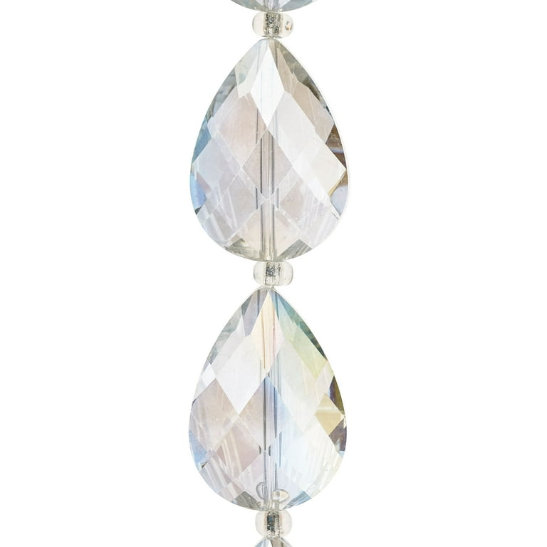 12 Pack: Crystal Glass Teardrop Beads, 25mm by Bead Landing™ 