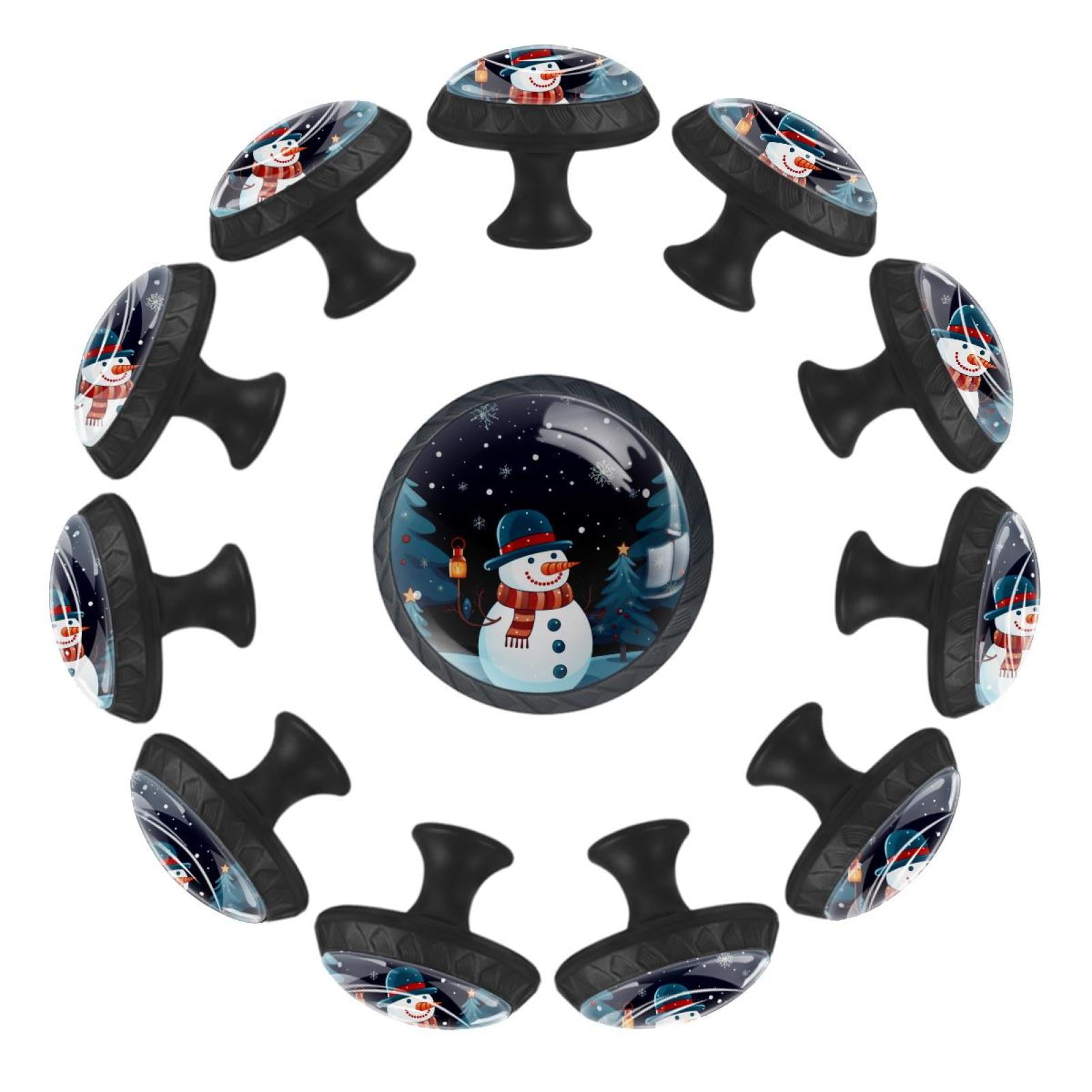 12 Pack Cupboard Knobs Crystal Clear Glass Pulls, Round Knobs