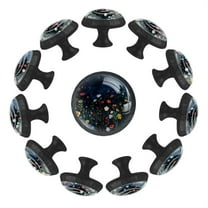 12 Pack Cupboard Knobs Crystal Clear Glass Cabinet Pulls, Round Knobs With Screws, Dresser Drawers Wardrobe Furniture Knobs Cute Flowers at Night
