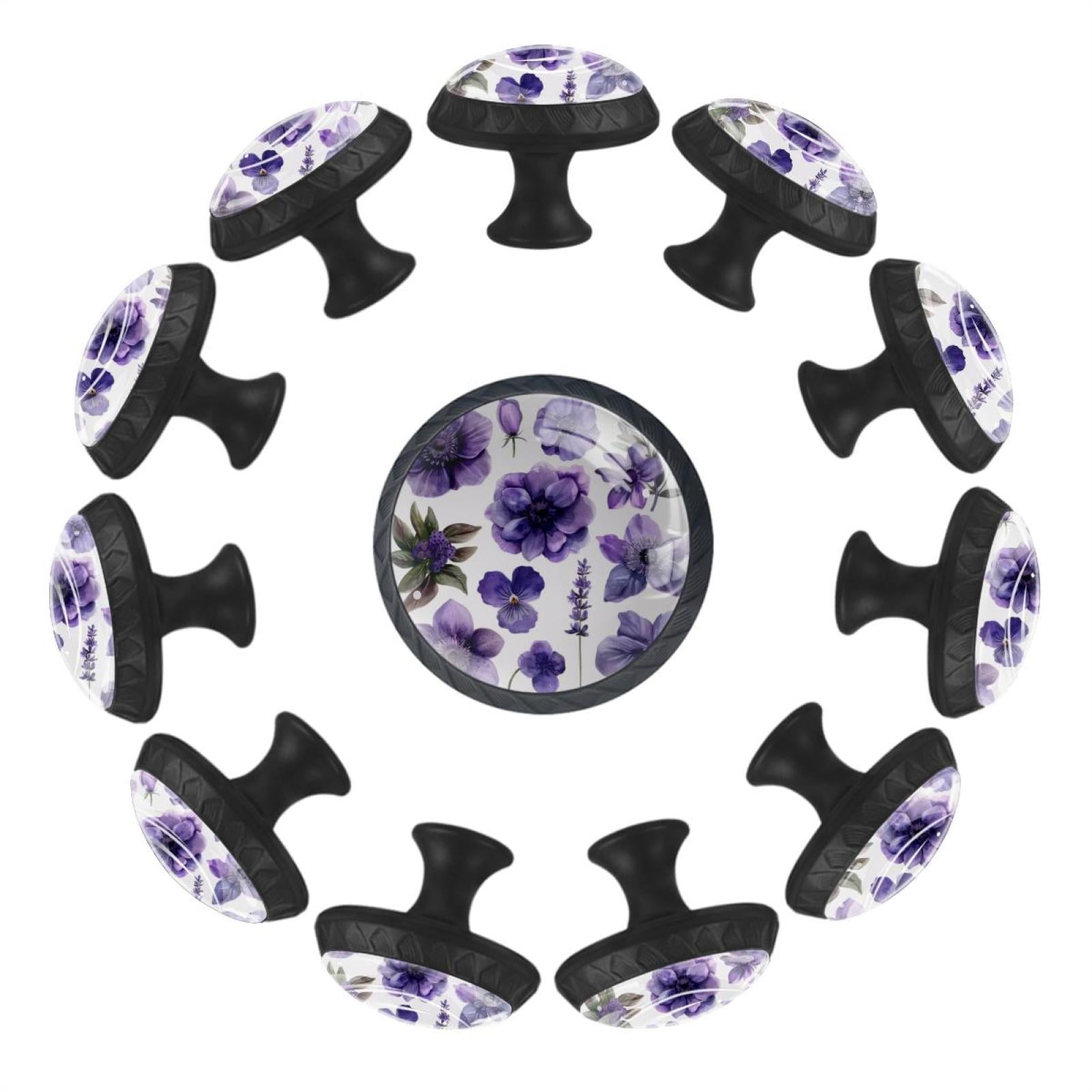 12 Pack Cupboard Knobs Crystal Clear Glass Pulls, Round Knobs