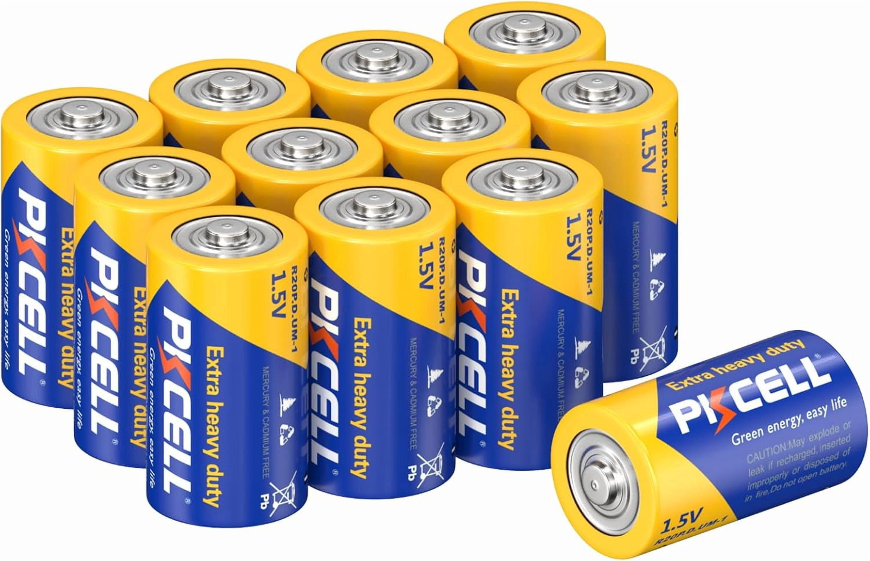 12 Pack D Batteries, R20P 1.5V Size Non-Rechargeable Long-Lasting Power Super Heavy Duty Battery for Flashlights, Remotes, Clocks, Game Controllers, Shavers