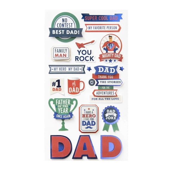 Recollections Dad Dimensional Stickers, 12 Pack