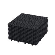12 Pack Deck Tiles, 12 "x12" Square Interlocking Deck Tiles, Plastic Deck Tiles Interlocking Outdoor All Weather, Pool Balcony Backyard Terrace, Black