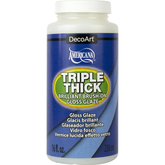 DecoArt Americana Triple Thick Brilliant Brush-On Gloss Glaze, 16oz., 12 Pack