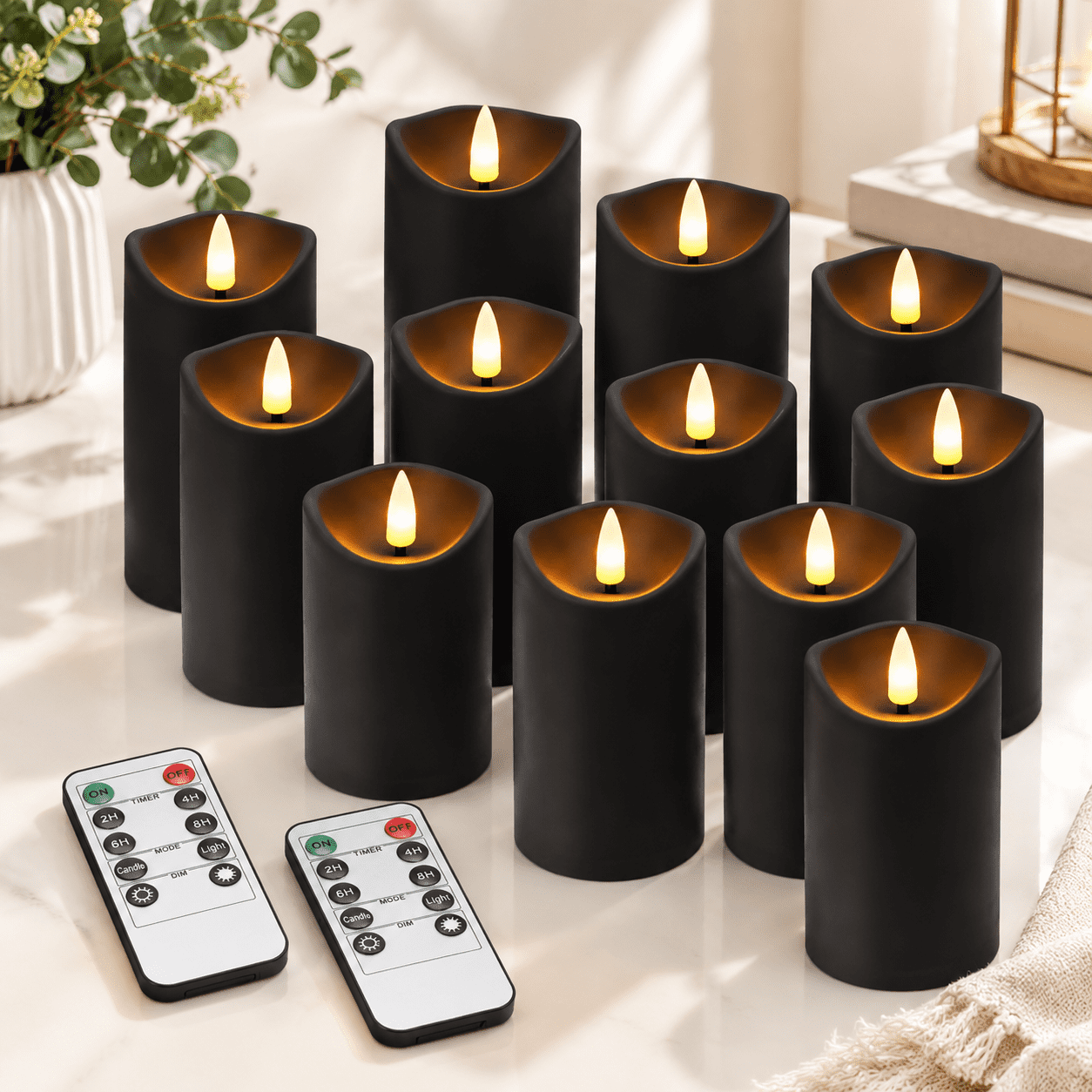 Command Candles 12 Pack Decoration Flickeringless Candles Operated Ledar With Remote ...