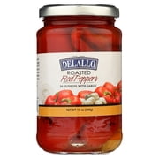 (12 Pack) Delallo Roasted Red Peppers with Garlic & Olive Oil, 12 oz
