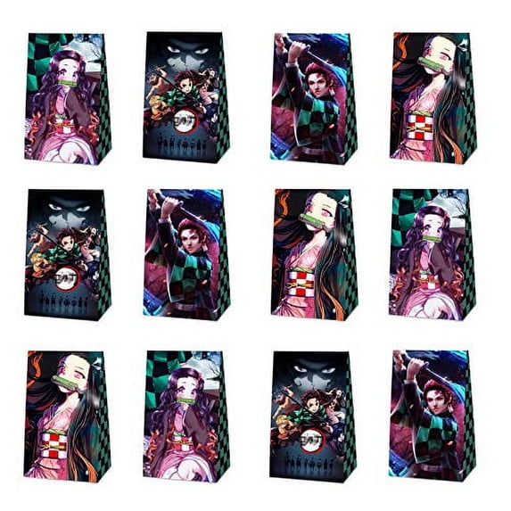 12 Pack Demon Slayer Party Favors Gift Bags for Anime Fans Demon Slayer Birthday Party Decorations