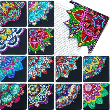 Ireer 6 Pcs Cross 5D Diamond Art Kit For Adult DIY Painting Kit Christmas Religious Christians Gifts Crystal Cross Diamond Bookmarks For Reading Lover...
