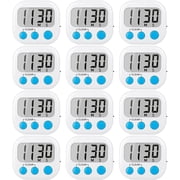 12 Pack Digital Kitchen Timers for Cooking Magnetic Timer for Cooking Loud Alarm White