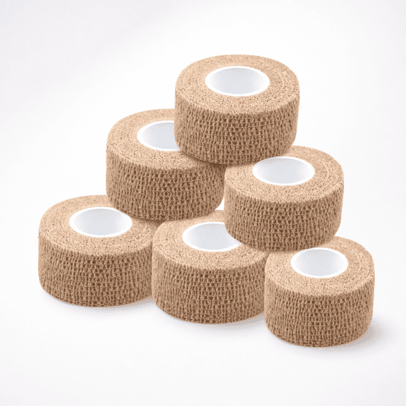 12 Pack Discreet Skin-Tone Athletic Tape Cohesive Wraps for Invisible Injury Support