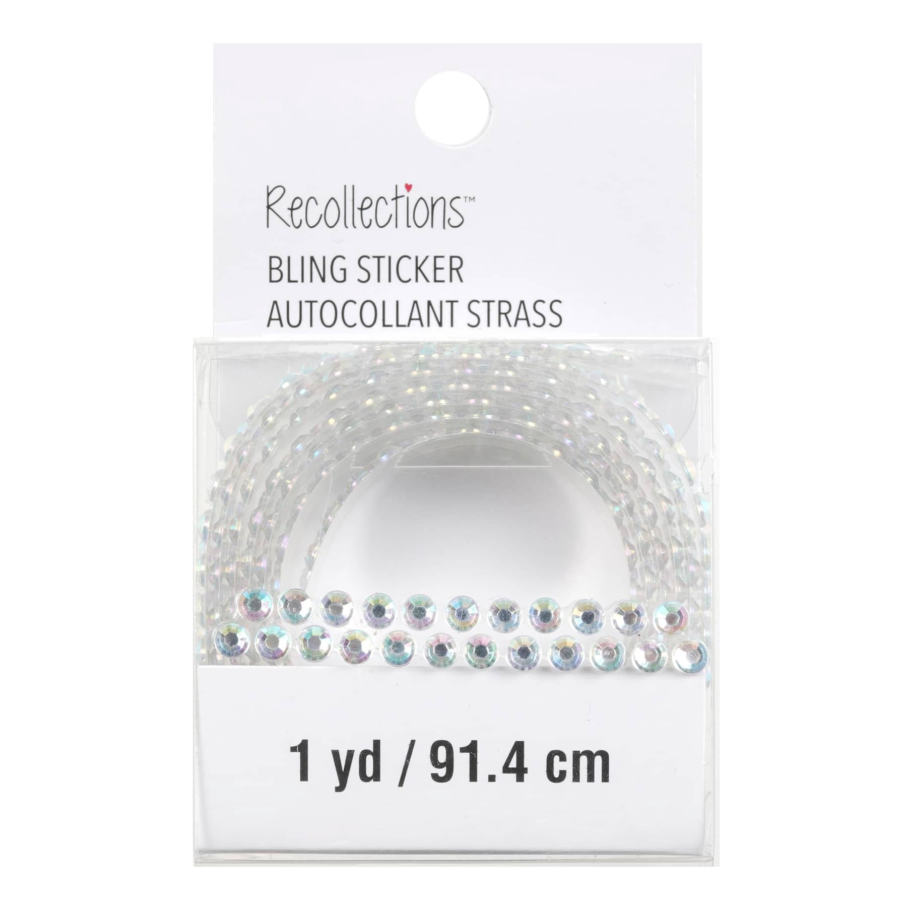 Recollections Double Row Rhinestones Stickers Bling on a Roll, 12 Pack