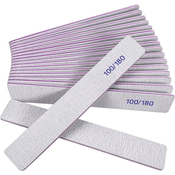 12 Pack Double Sided Gray Emery Boards, Reusable Nail Files for Manicure